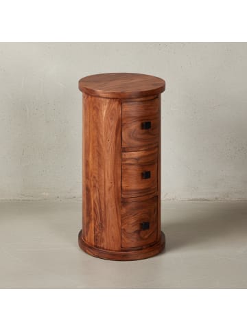 KADIMA DESIGN Design Sideboard Sheesham Massivholz 35x65x35 cm, Schränkchen mit 3