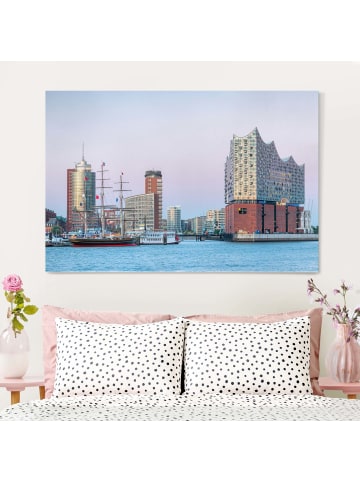 WALLART Leinwandbild - Elbphilharmonie Hamburg in Rot