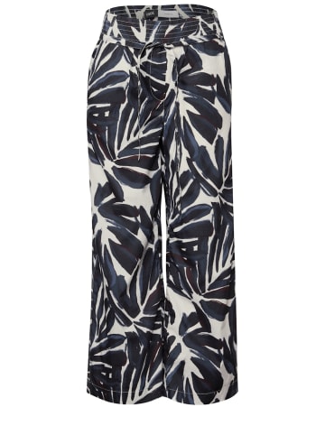 Cecil Gemusterte Wide Leg Hose in Blau