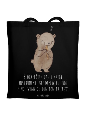 Mr. & Mrs. Panda Tragetasche Blockflöte Freude mit Spruch in Schwarz