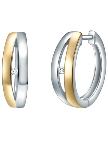 Lulu & Jane Diamant-Creolen aus Sterling Silber mit Diamant in silber/gelbgold