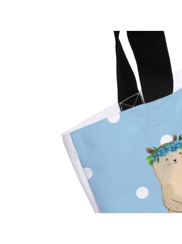 Mr. & Mrs. Panda Reisetasche Bären mit Blumenkranz ohne Spruch in Blau Pastell
