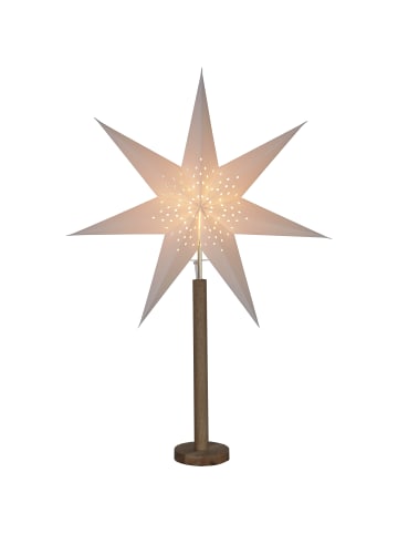 STAR Trading Papierstern-Tischleuchte Elice, Eiche natur, 85cm in Silber