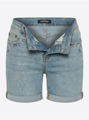 KOROSHI Kurze bestickte Glitzer in blau