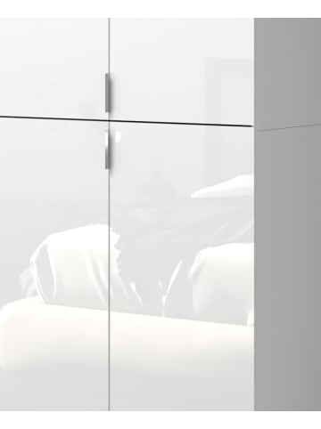 Inn.Furn Kommode weiß Hochglanz 61 x 110 cm, Mehrzweckkommode mit 5 Fächern