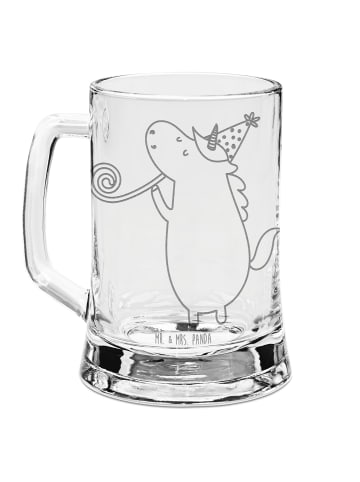 Mr. & Mrs. Panda Bierkrug Einhorn Party ohne Spruch in Transparent