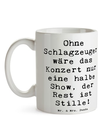 Mr. & Mrs. Panda Tasse Spruch Schlagzeug Konzert mit Spruch in Weiß
