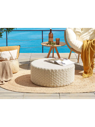 Beliani Pouf MITHI in Beige - (W) 70 x (H) 30 x (L) 70 cm