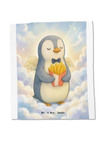 Mr. & Mrs. Panda Tote Bag Pinguin Engel Pommes Design ohne Spruch in Weiß