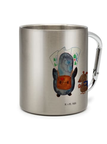 Mr. & Mrs. Panda Becher Pinguin & Maus Wanderer ohne Spruch in Silber