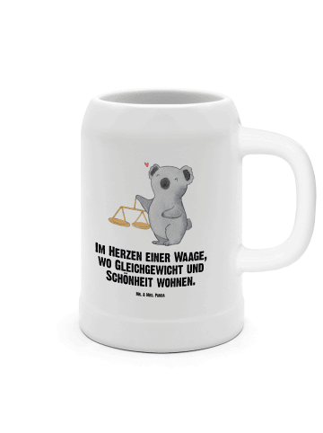 Mr. & Mrs. Panda Tonkrug Waage Astrologie mit Spruch in Weiß