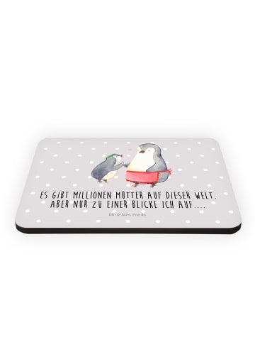 Mr. & Mrs. Panda magnet Pinguin mit Kind mit Spruch in Grau Pastell
