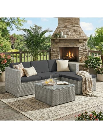 SONGMICS Gartenmöbel-Set Funland in Grau - (B)173 x (H)66 x (T)60 cm