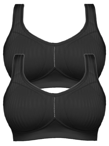SUSA 2er Pack Entlastungs BH Cremona in Schwarz Schwarz
