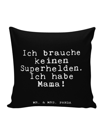 Mr. & Mrs. Panda Sofa Kissen Ich brauche keinen Superhelden.... ... in Schwarz