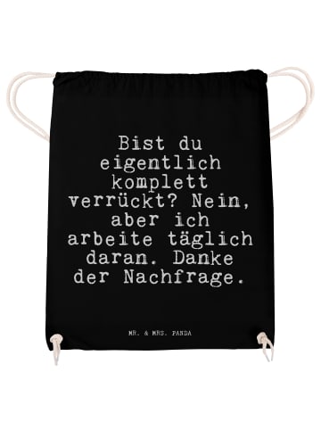 Mr. & Mrs. Panda Jutebeutel Bist du eigentlich komplett... mit S... in Schwarz