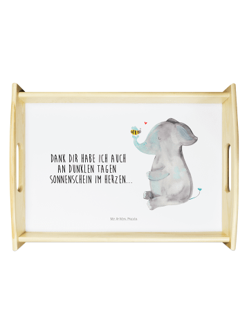 Mr. & Mrs. Panda Tablett Elefant Biene mit Spruch in Weiß
