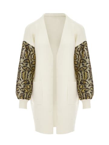 IMANE Damen Strickjacke in Wollweiss