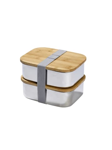 Pureday Doppelte Lunchbox Dos, Silberfarben