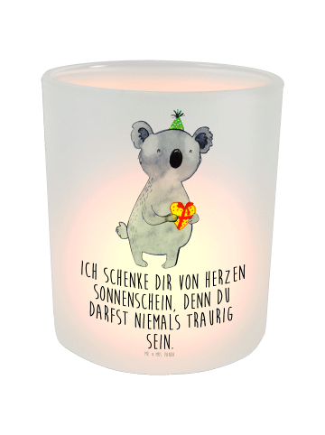 Mr. & Mrs. Panda Windlicht Koala Geschenk mit Spruch in Transparent