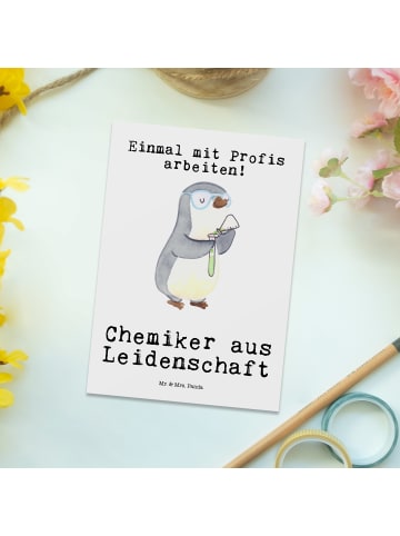 Mr. & Mrs. Panda Grußkarte Chemiker Leidenschaft mit Spruch in Weiß