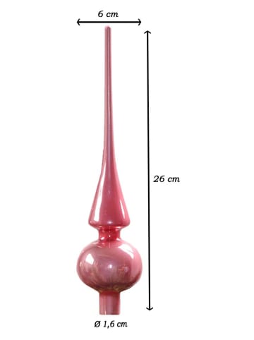 JACK Christbaumspitze Glas 26cm Glänzend Matt in Rosa Glanz