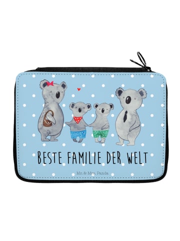 Mr. & Mrs. Panda Bleistiftetui Koala Familie zwei mit Spruch in Blau Pastell