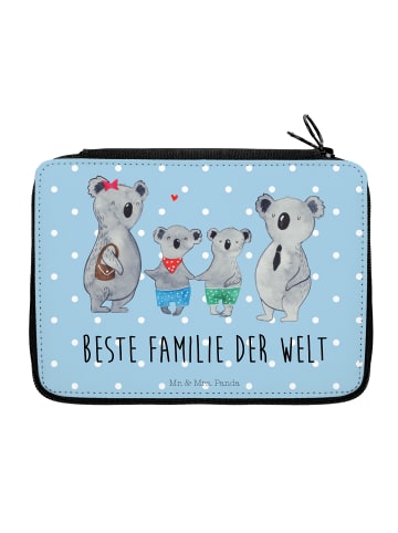 Mr. & Mrs. Panda Federmappe Koala Familie zwei mit Spruch in Blau Pastell