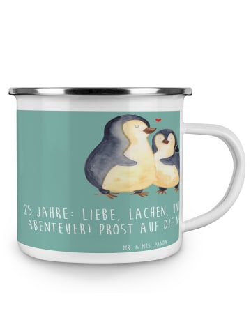 Mr. & Mrs. Panda Emaille Tasse 25. Hochzeitstag Silberne Hochzei... in Meeresbrise