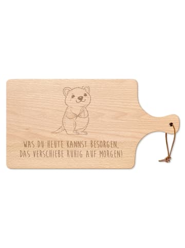 Mr. & Mrs. Panda Holzschneidebrett Quokka Happy mit Spruch in Transparent
