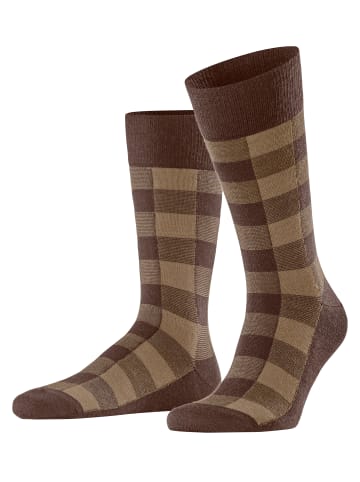 Burlington Buffalo Check Socke in Hazelnut