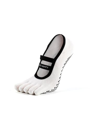 MUNADUNA Yoga-/Pilates-Zehensocken Anti-Rutsch in Weiß