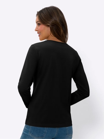 Sieh an! Langarm-Shirt in schwarz