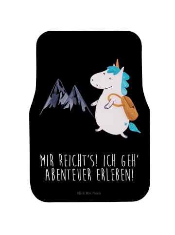 Mr. & Mrs. Panda Fahrer Autofußmatte Einhorn Bergsteiger mit Spruch in Schwarz