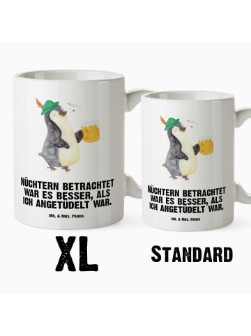 Mr. & Mrs. Panda Becher Pinguin Bier mit Spruch in Weiß