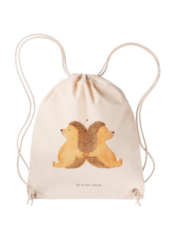 Mr. & Mrs. Panda Tasche Igel händchenhaltend ohne Spruch in Creme