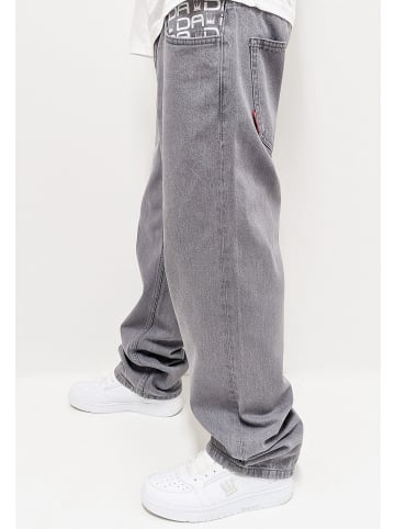DADA Loose Jeans mit Logodruck Minimal Baggy Pants in Grau-2