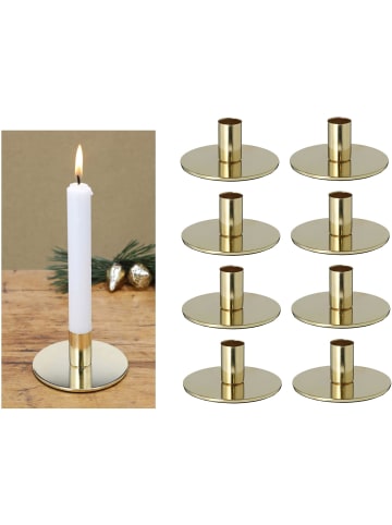Novaliv 8X Kerzenständer Gold Metall 10x5cm Weihnachten Adventskranz Kerzenhal in Gold