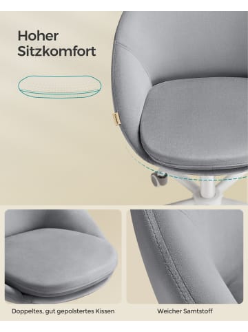 SONGMICS Bürostuhl Lenna in Taubengrau - (B)60 x (H)(80-90) x (T)60 cm