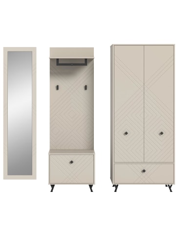 ebuy24 Garderobenmöbel Notes Beige 215 x 35 cm