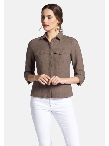 PETER HAHN Bluse Blouse in taupe-mela