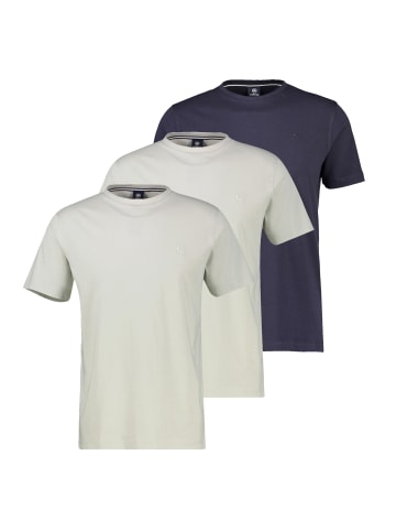 Lerros T-Shirt Basic in Hellgrau / dunkelblau