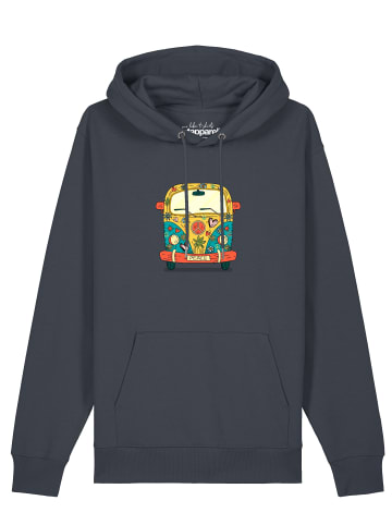wat? Apparel Sweatshirt Hippies Bus in India Ink Grey