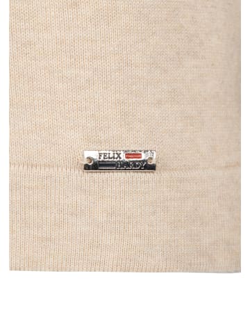 Felix Hardy Schlichter Schal Kragen Langarm Pullover in Beige