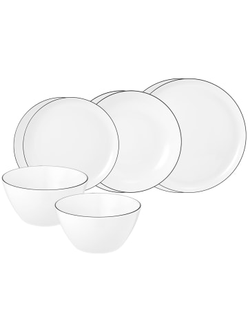 Seltmann Weiden 8er Set Einsteiger-Set Lido Black Line in weiß