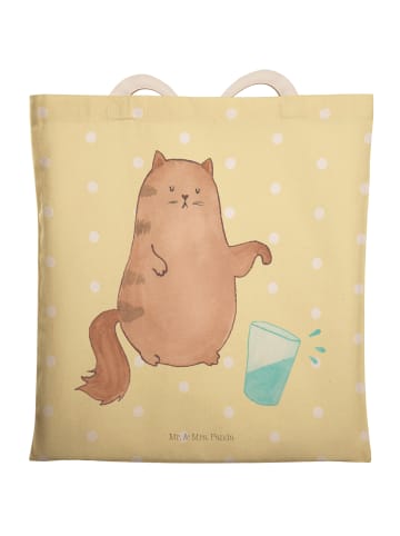 Mr. & Mrs. Panda Beuteltasche Katze Wasserglas ohne Spruch in Gelb Pastell