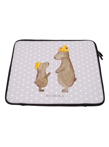 Mr. & Mrs. Panda Notebook Tasche Bären mit Hut ohne Spruch in Grau Pastell