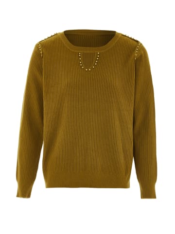 LEOMIA Damen Strickpullover in Oliv