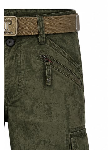 Timezone Wadenlange Cargo Shorts Gürtel Reißverschluss in Grün-2