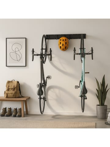relaxdays Fahrrad Wandhalterung in Schwarz - 6 Fahrräder